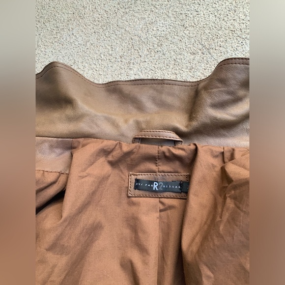 Vintage RUDSAK Leather Brown Button Up Women’s Double Breasted Jacket SZ Medium - Picture 3 of 15